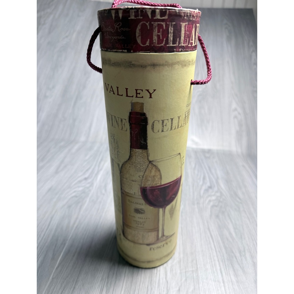 Vintage Napa Valley Wine Cellar Decorative Gift Box Canister with Rope Handle